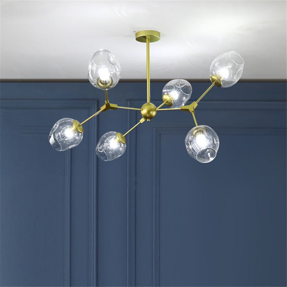 Valentina modern Bubble lampă suspendată Metalică, negru/Aur