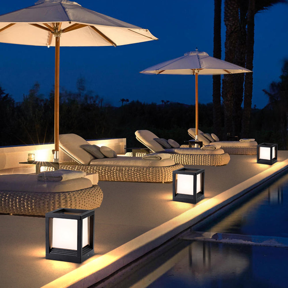 Ray modern Rectangular metal Outdoor Lamps, negru