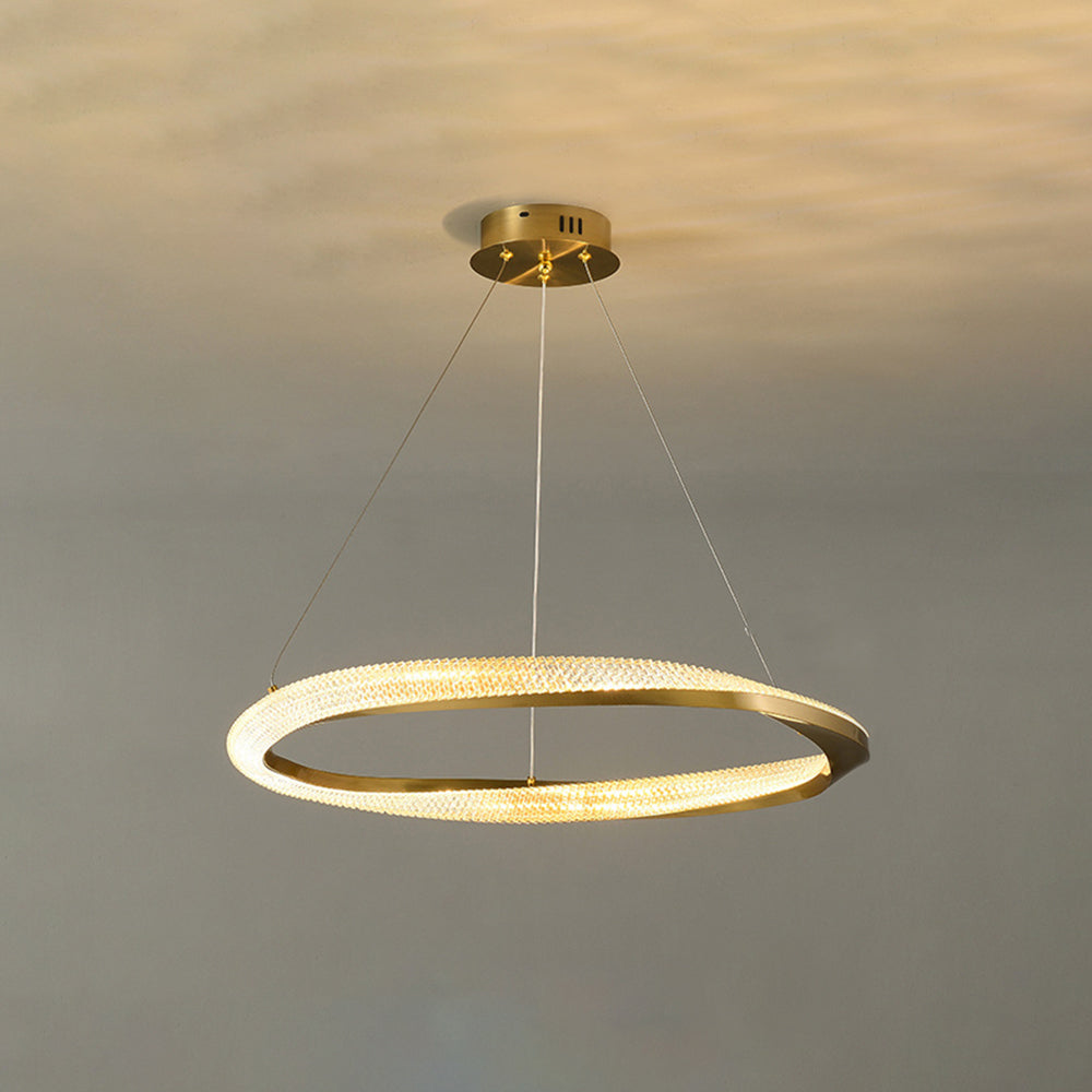 Arisha lampă suspendată aurie, minimalistă, în formă de inel, în spirală