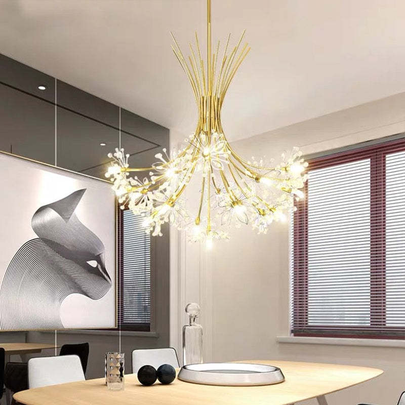 Arisha candelabru modern Art Deco din cristal cu Formă Sputnik, negru/Aur