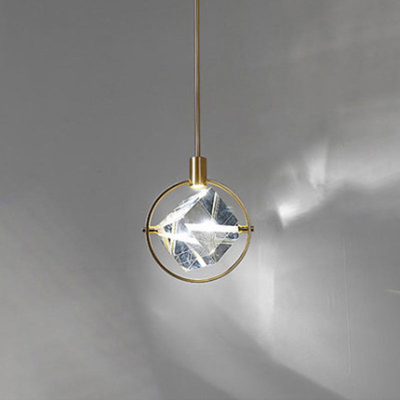 Kristy modern de lux Geometry metal/cristal lampă suspendată, auriu
