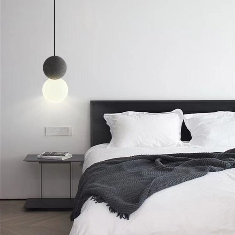 Avi lampă suspendată neagră din metal, modernă, LED, pentru dormitor și living