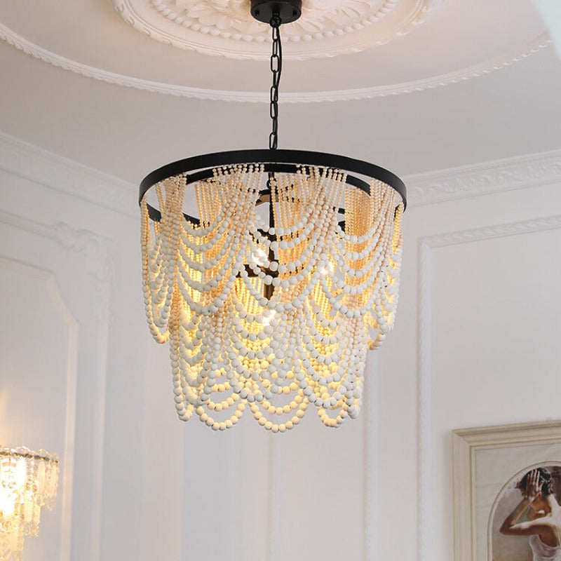 Muto lampă suspendată Boho LED / candelabru din lemn/metal