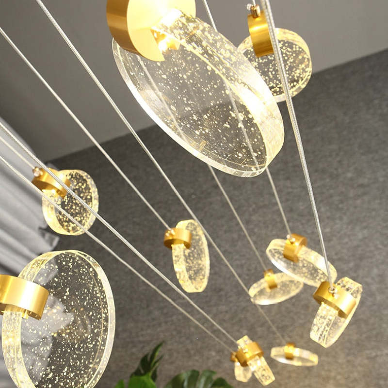 Kristy candelabru Circular Ripple Rotund din cristal auriu