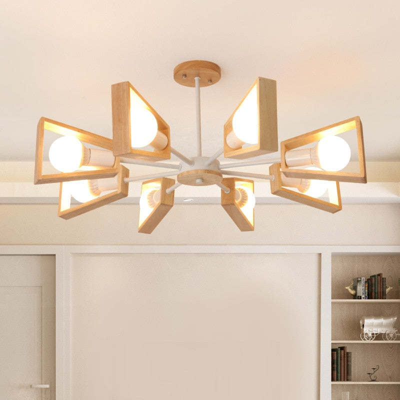 Muto modern Nordic Rotatale lampă suspendată, lemn, 3 Stil
