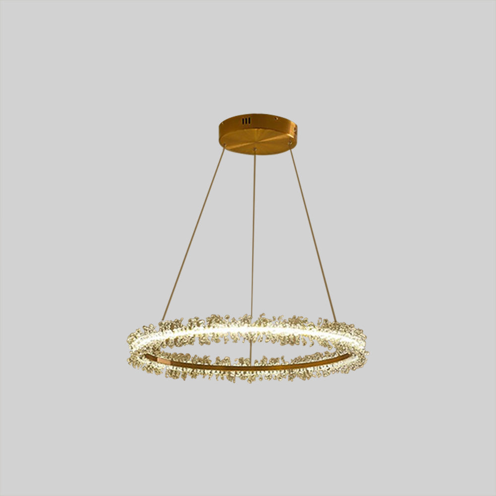 Kristy lampă suspendată din cristal, de lux, circulară, cu ciucuri