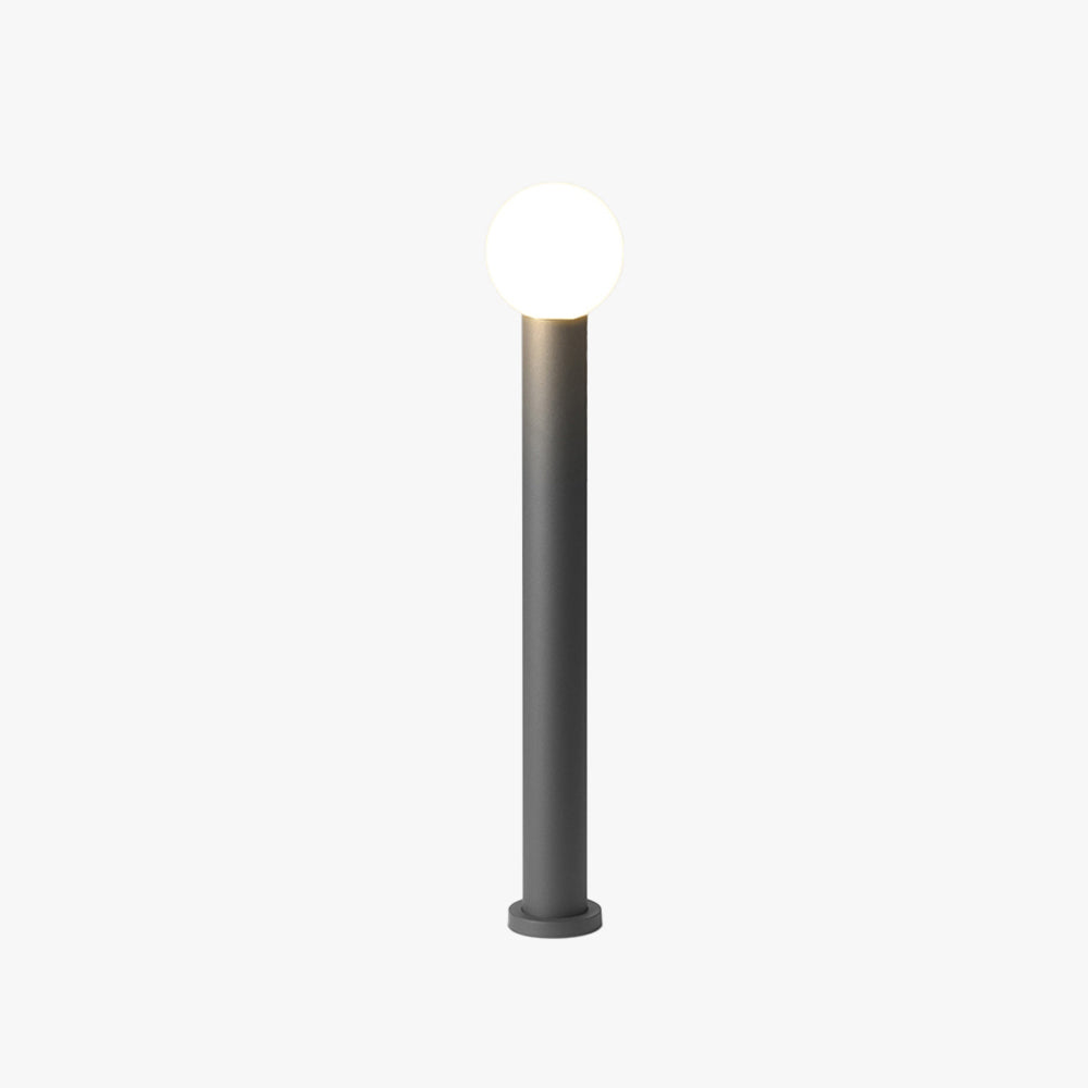 Ray modern metal Circular Lamp holder Outdoor Path Light, negru
