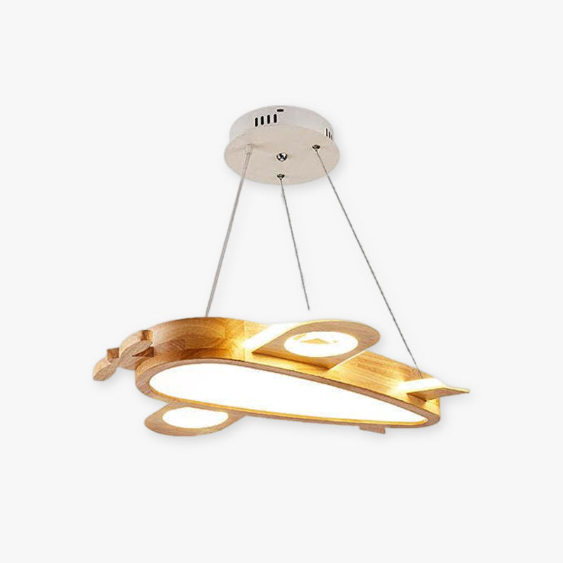 Arisha lampă suspendată modernă naturală creativă DIY, formă de avion pentru copii, lemn