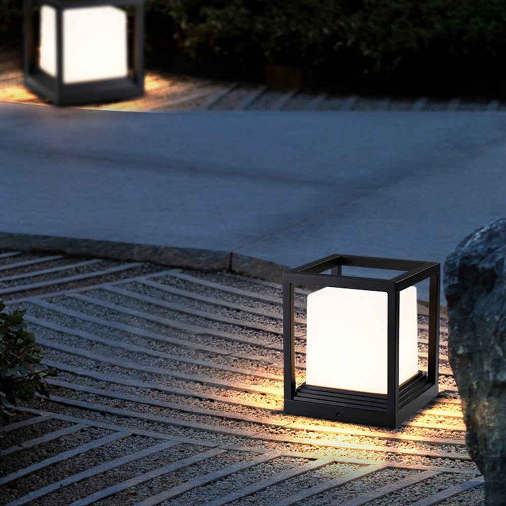 Ray modern Rectangular metal Outdoor Lamps, negru