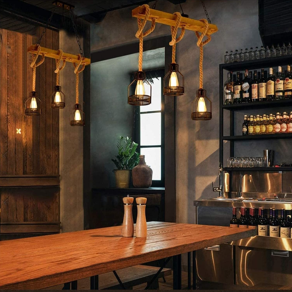 Quoro candelabru industrial cu Sfoară din Cânepă