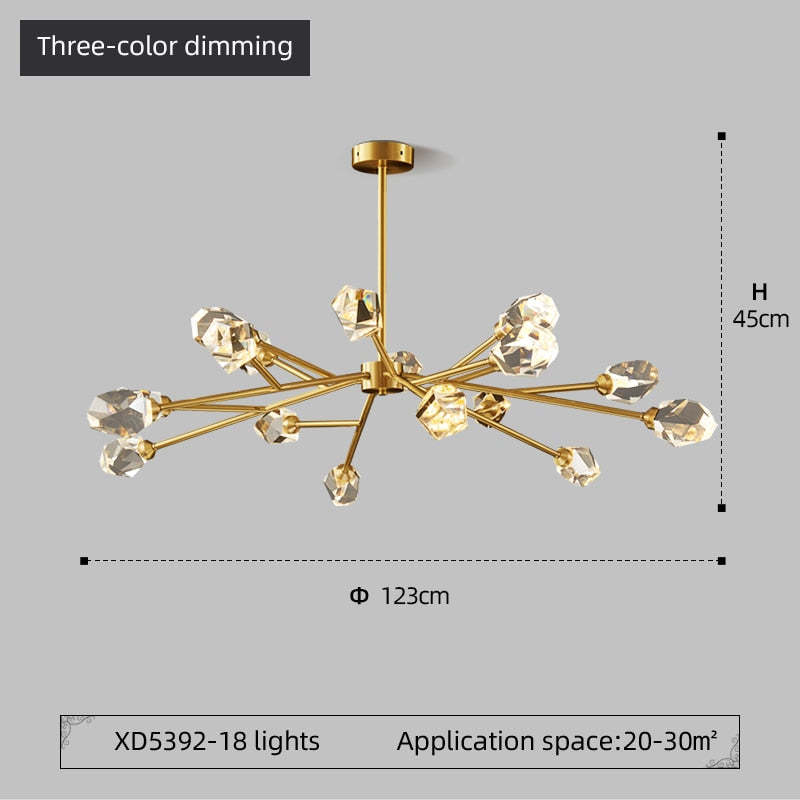 Kristy candelabru Luxos din cristal pentru living Aurit
