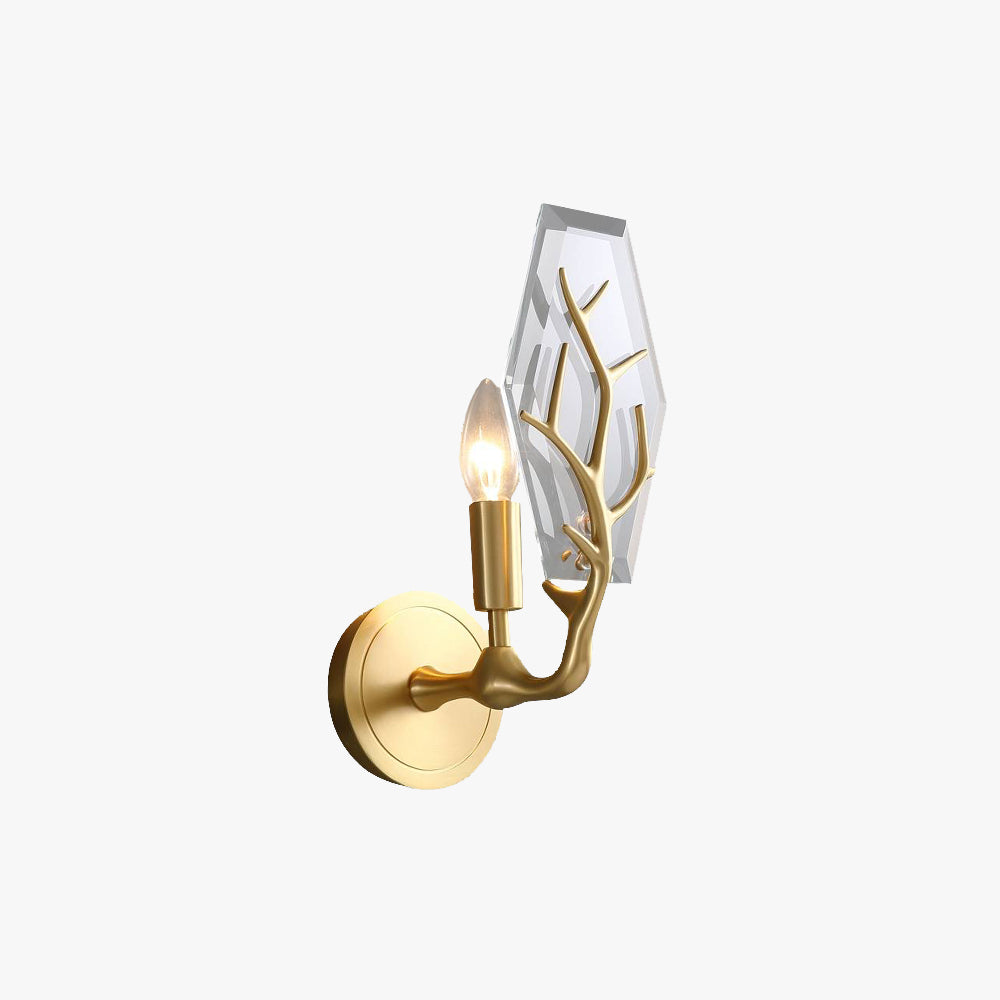 Arisha aplică de perete aurie din metal și cristal, modernă