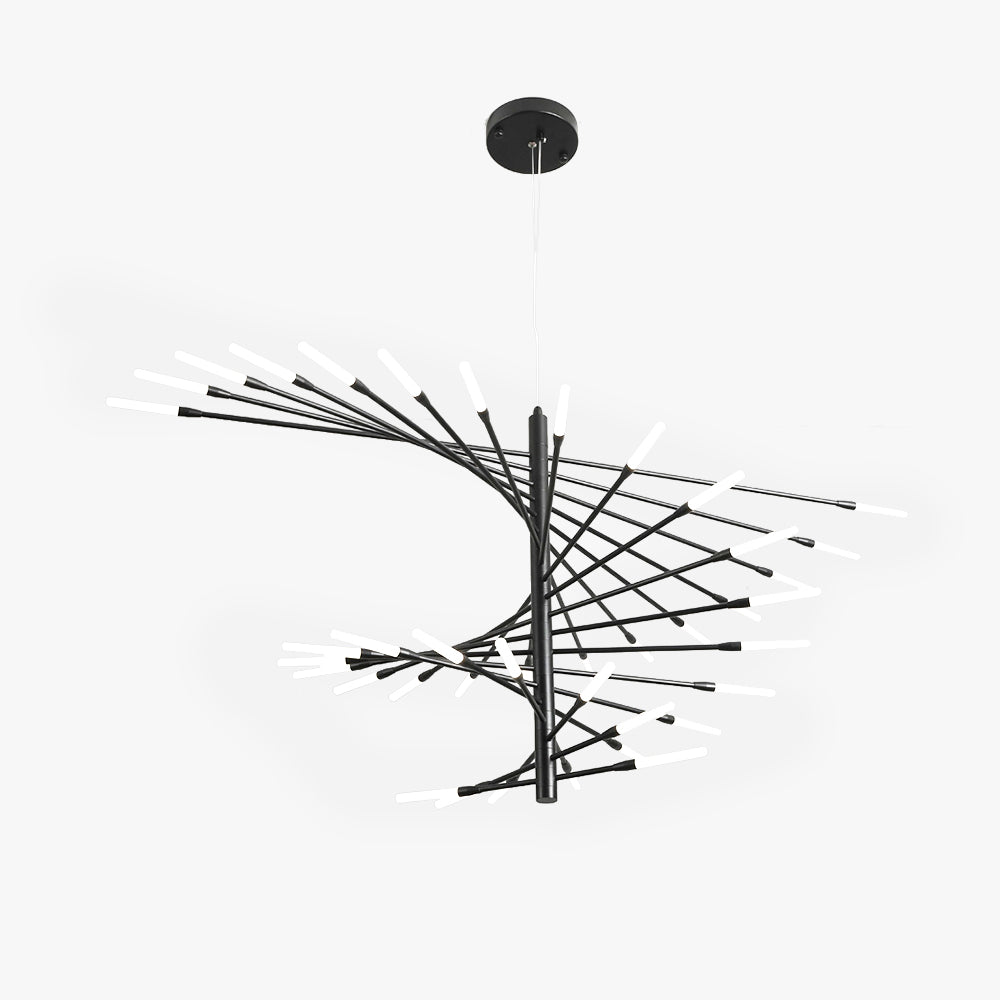 Arisha candelabru modern Focuri de Artificii Rotative, negru/Aur, pentru Sală de living/Galerie de Artă