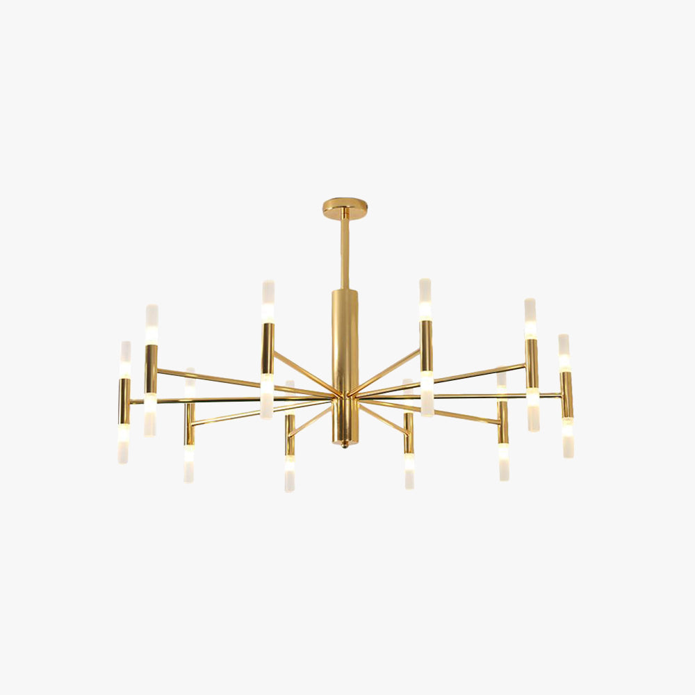 Kristy candelabru auriu din metal, modern, cilindric