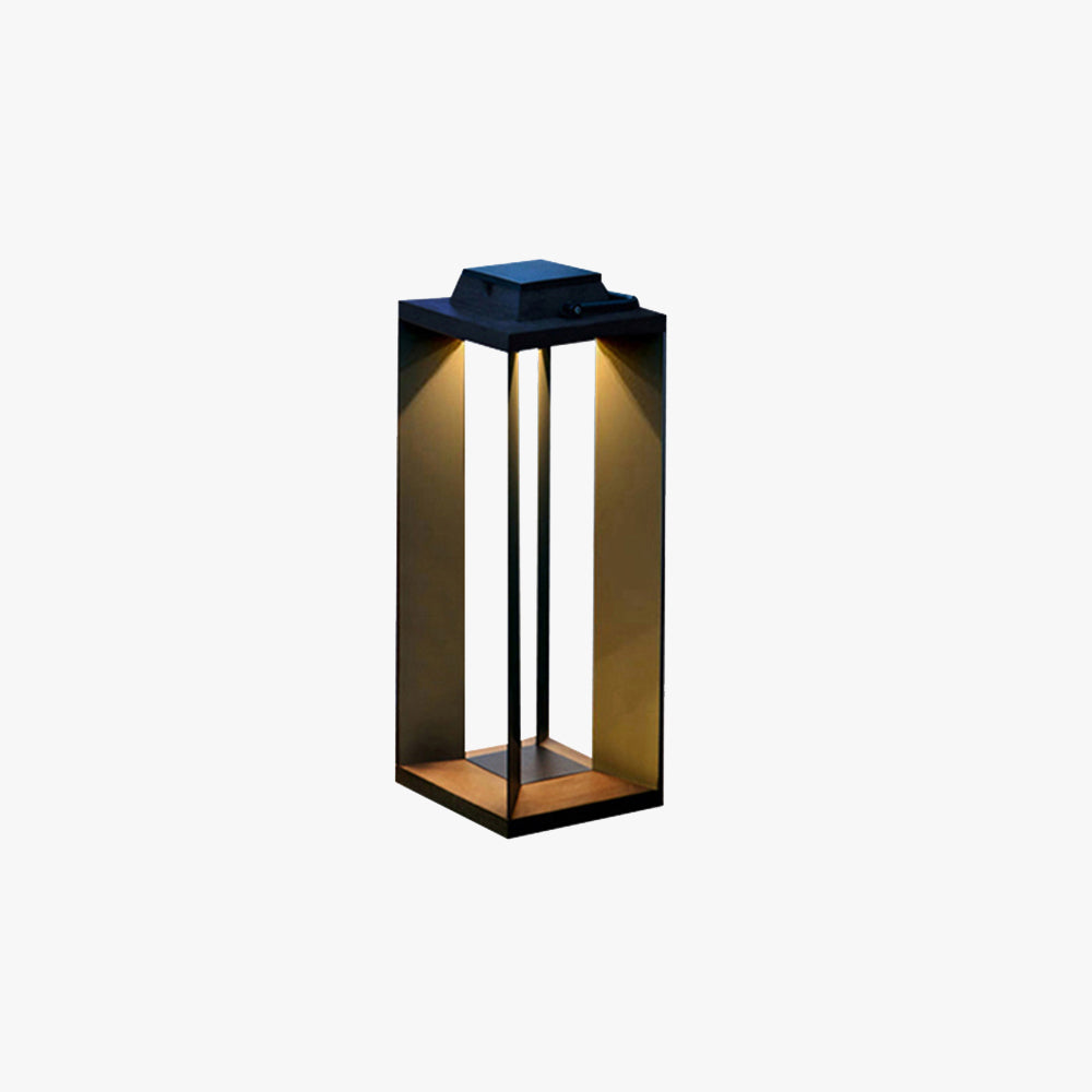 Ray lampadar minimalist Cuboid pentru exterior, Conexiune Electrică Fixă, negru
