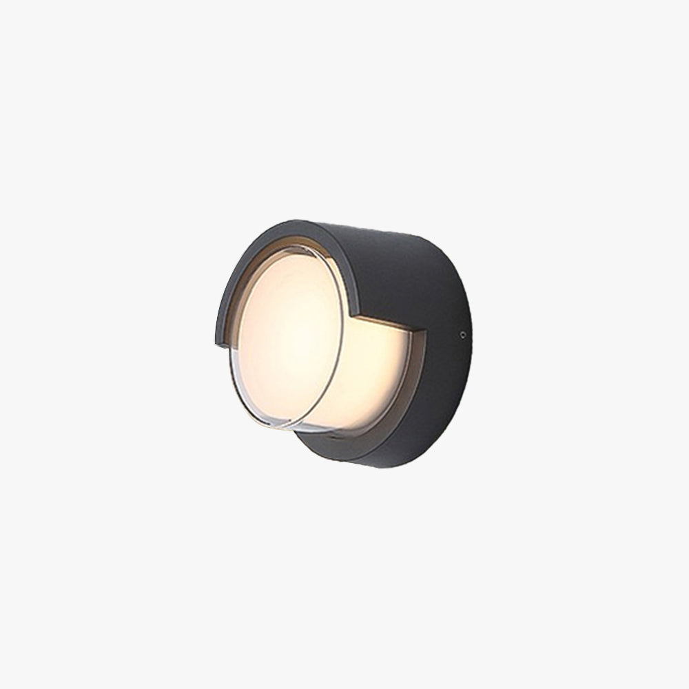 Ray modern aplică de perete pentru exterior rotundă/rectangulară din metal, neagră