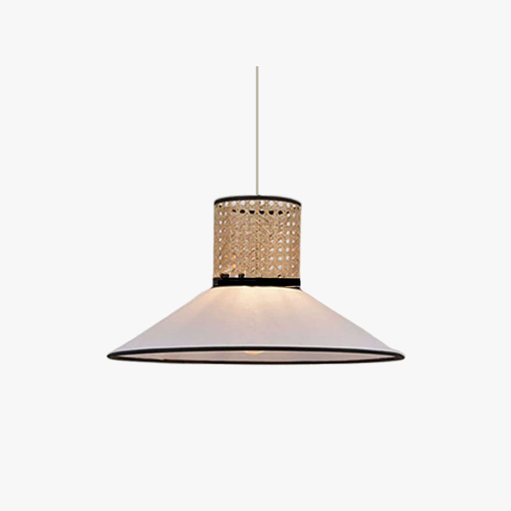 Ritta modern lampă suspendată din ratan/țesătură, alb