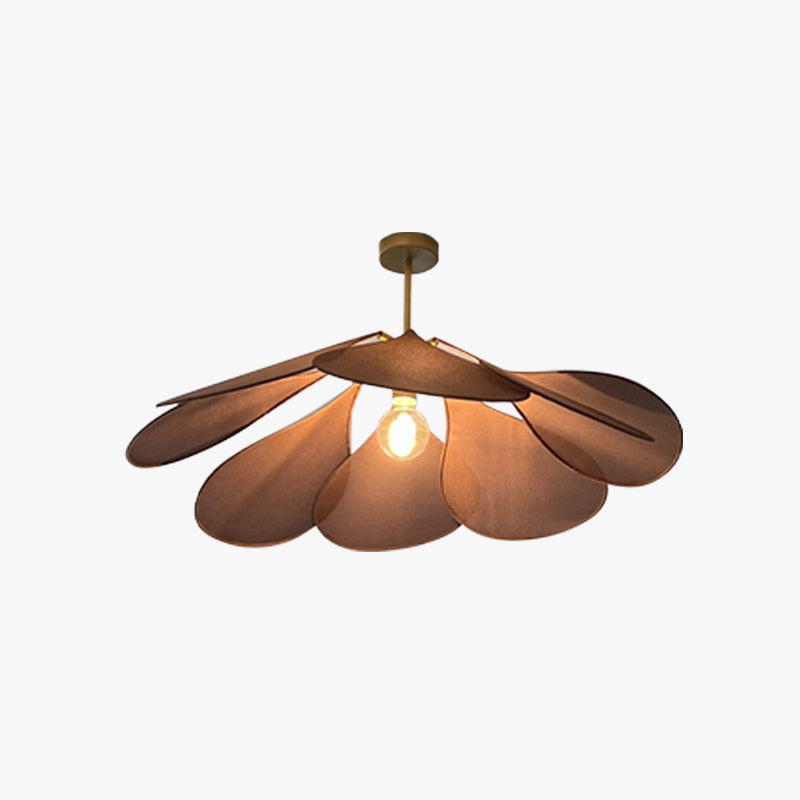 Ritta lampă suspendată Vintage Rustic Wabi Sabi, Textil, alb/Maro