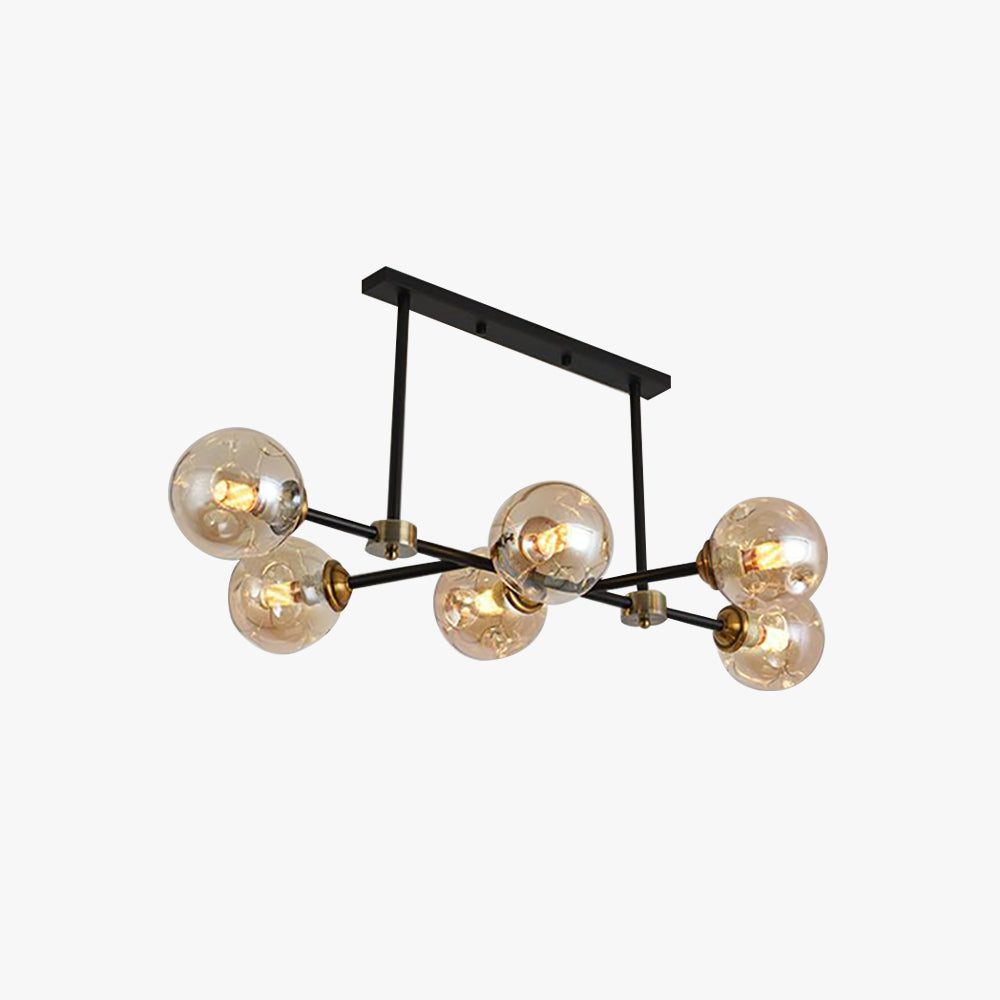 Valentina lampă suspendată Decorativă cu LED din sticlă, Formă de Bulă, Culoare chihlimbariu