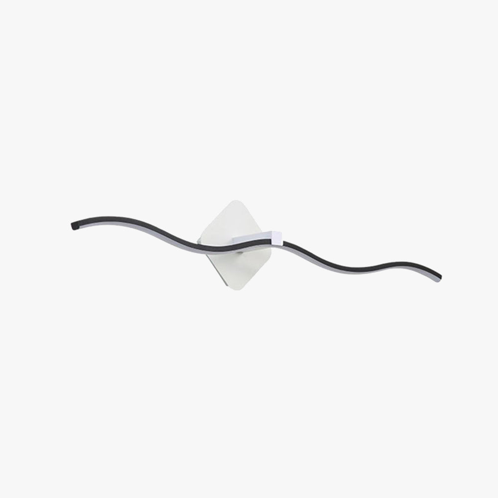 Arisha aplică de perete minimalistă cu Formă Unde Lineară, metal negru/alb