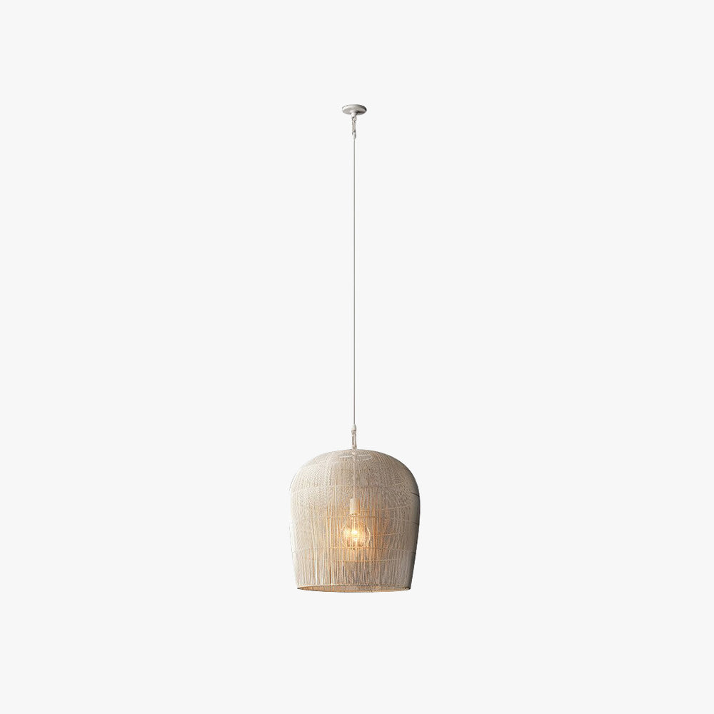 Ritta Wabi Sabi lampă suspendată cu ratan/metal, negru/alb