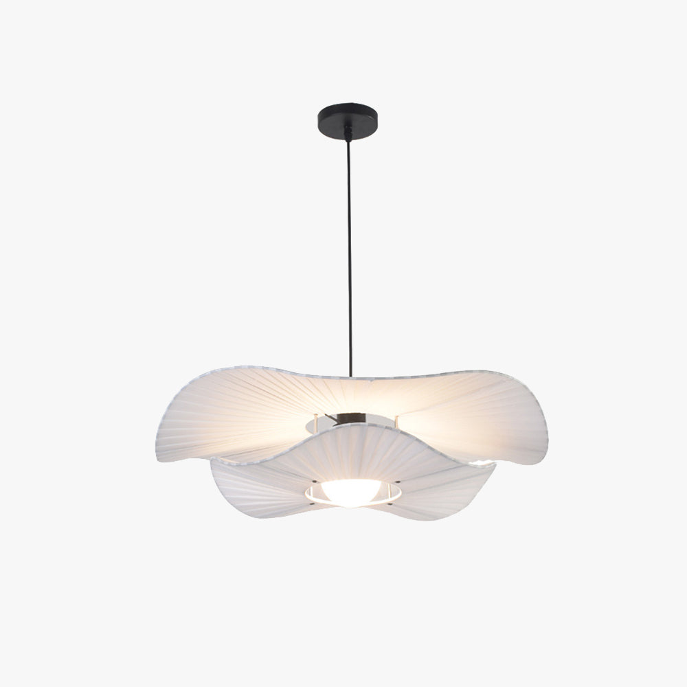 Ritta lampă suspendată modernă Nordic cu carcasă textil/metal, alb