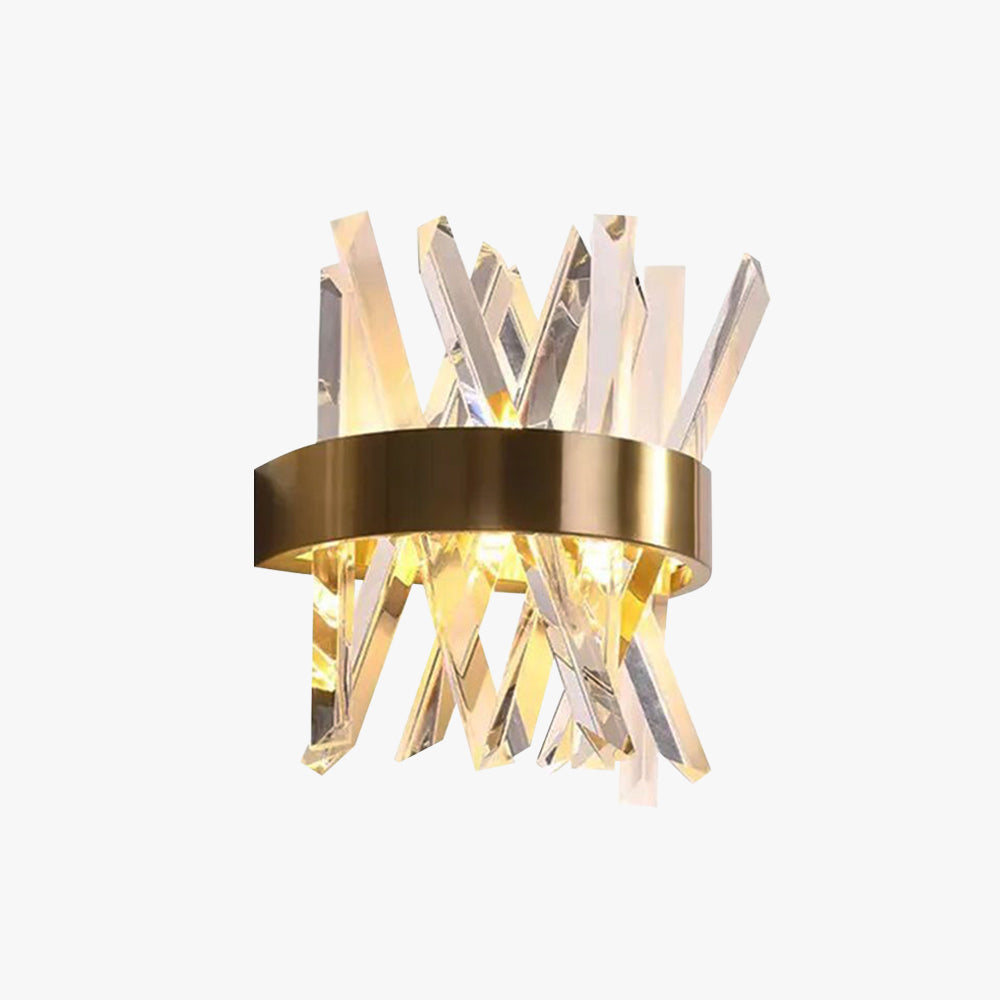 Kristy aplică de perete decorativă geometrică din cristal și metal, auriu