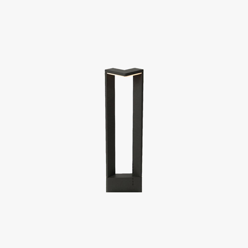 Ray lampă de drum pentru exterior minimalist cu formă de unghi drept, negru