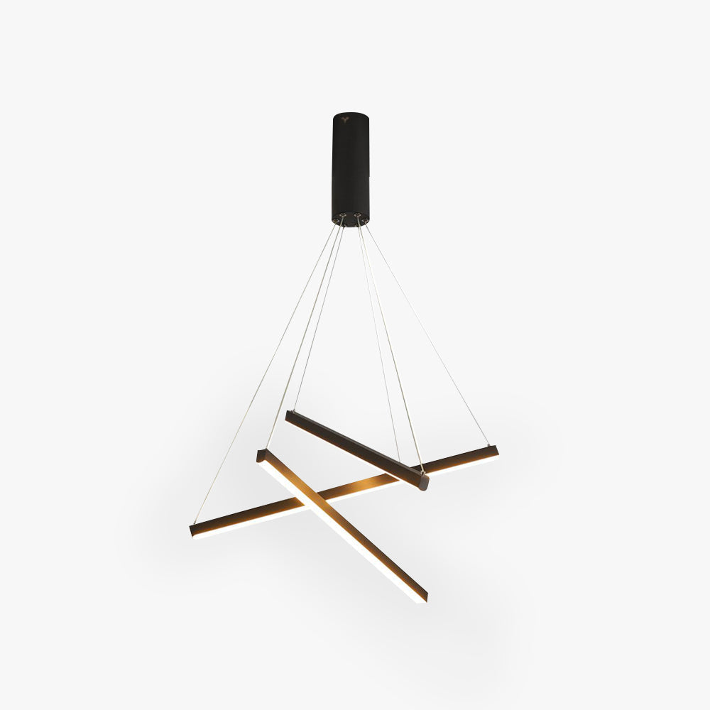 Arisha lampă suspendată neagră din metal, minimalistă, liniară, pentru living