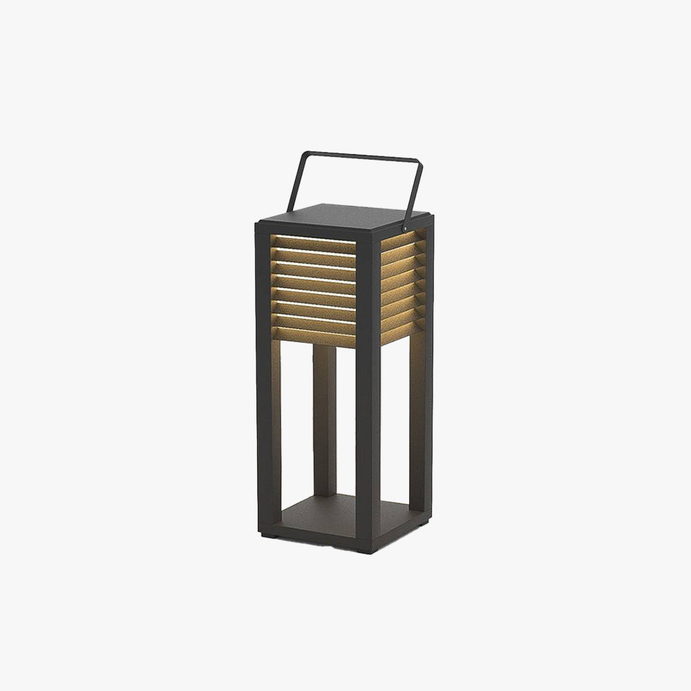 Ray lampadar Vintage Cuboid din metal pentru exterior, negru