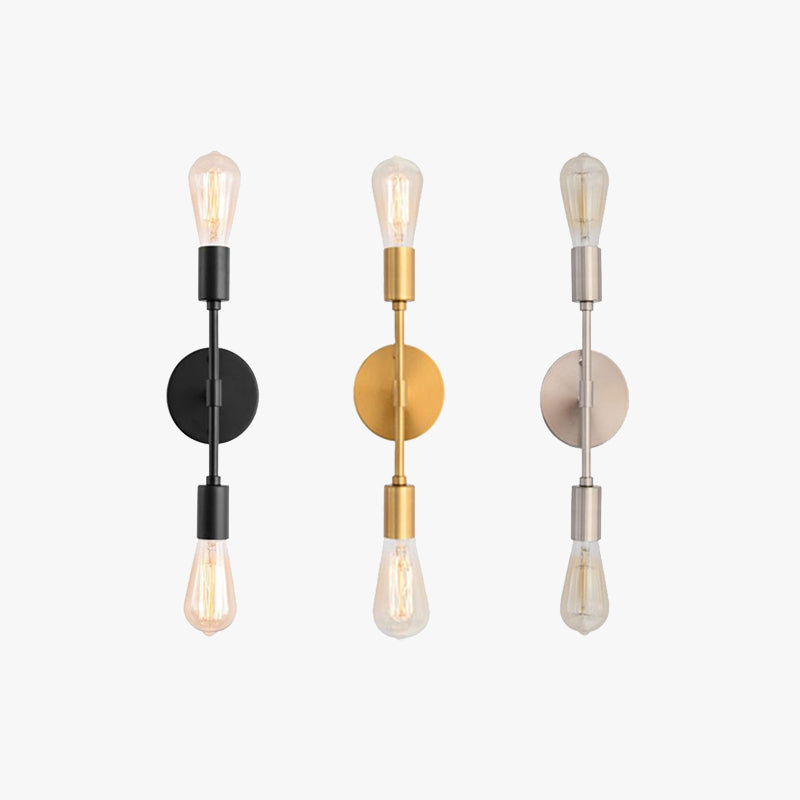 Silva aplică de perete modernă minimalistă, metal, negru/argintiu/auriu, baie