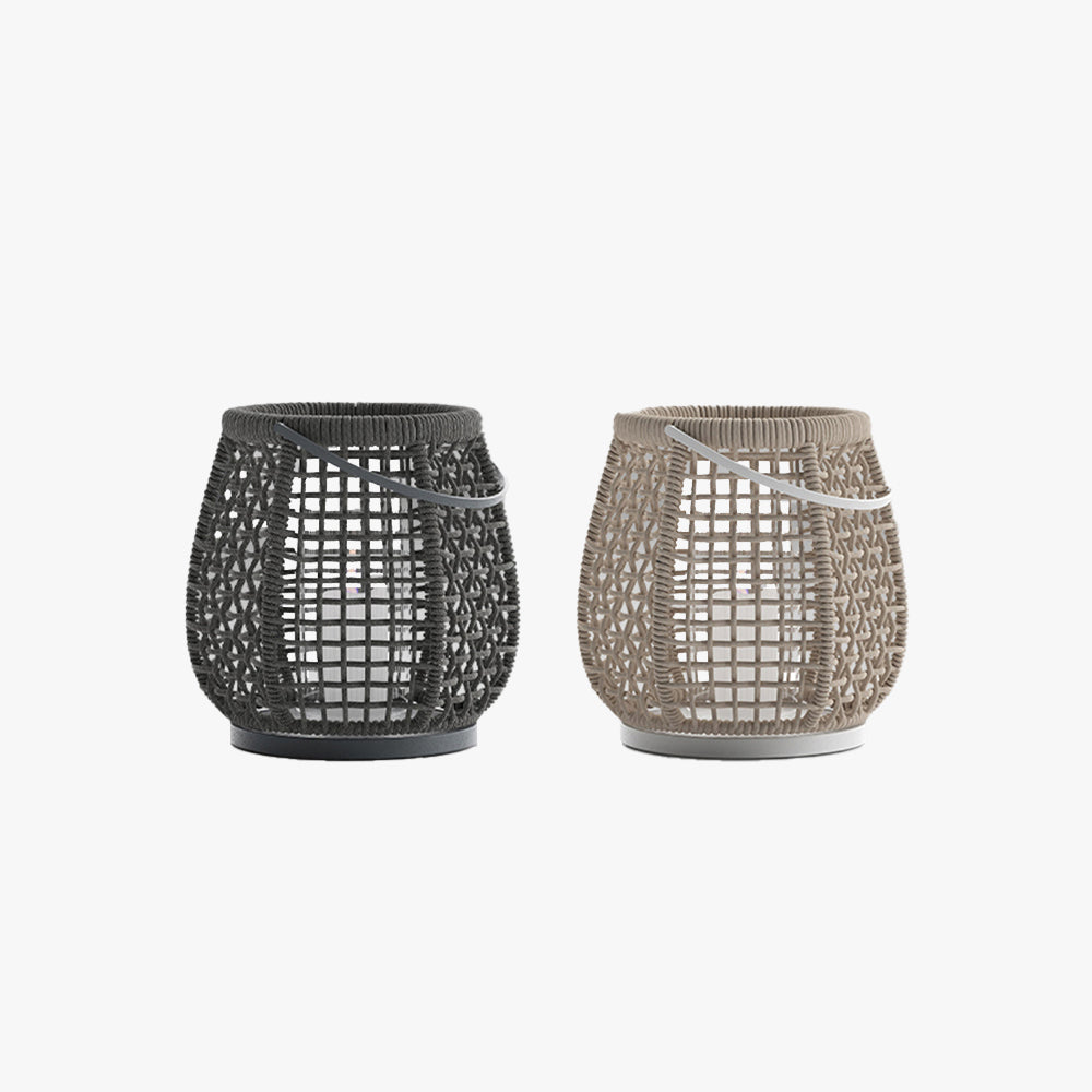 Ray Vintage Lantern metal lampadar, metal/ratan, negru/bej