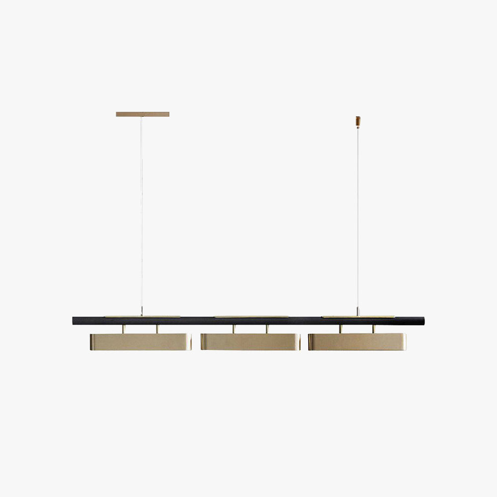 Arisha lampă suspendată dreptunghiulară modernă, metal, negru/alamă, birou