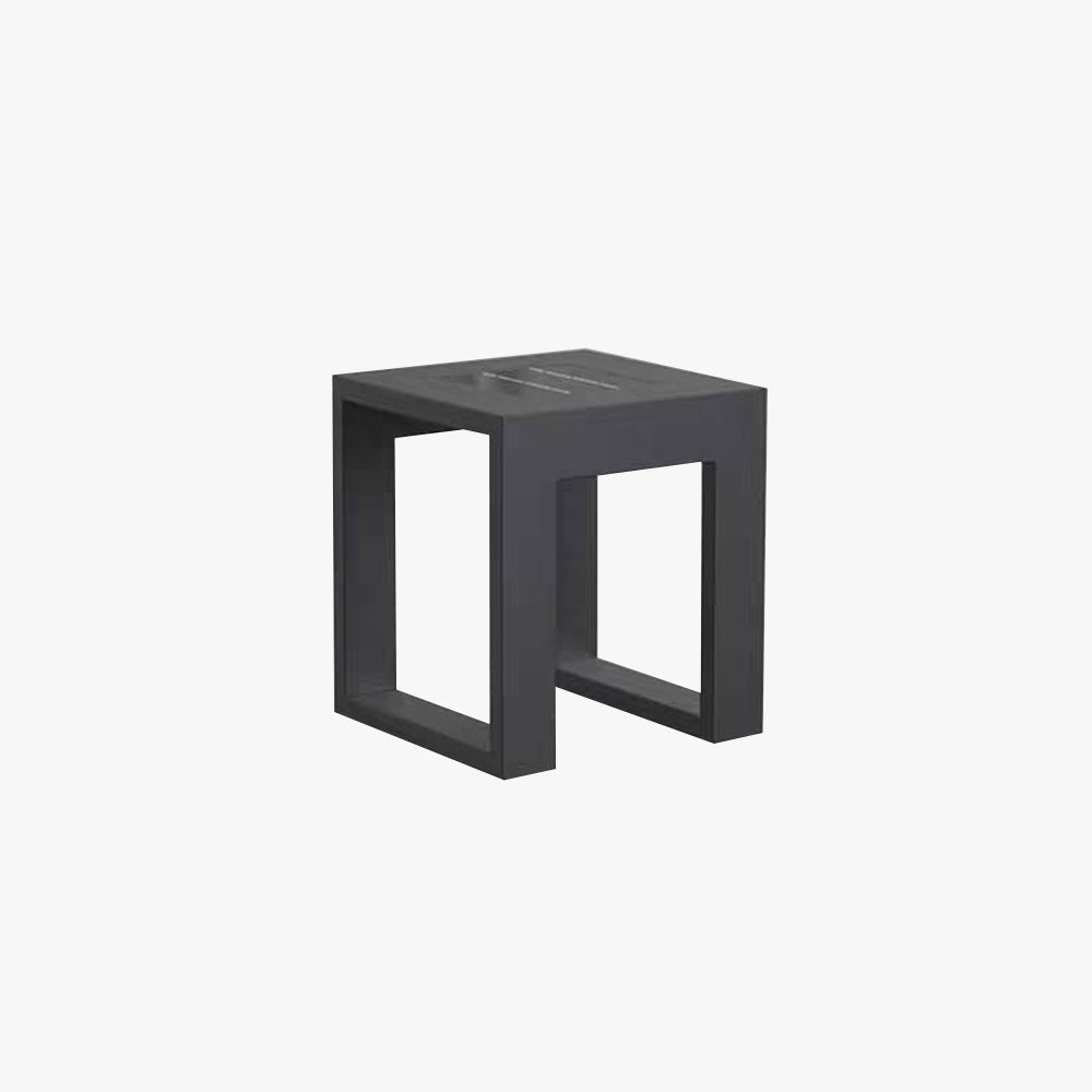 Ray lampadar simplu cu formă de cub gol din metal/ exterior, negru