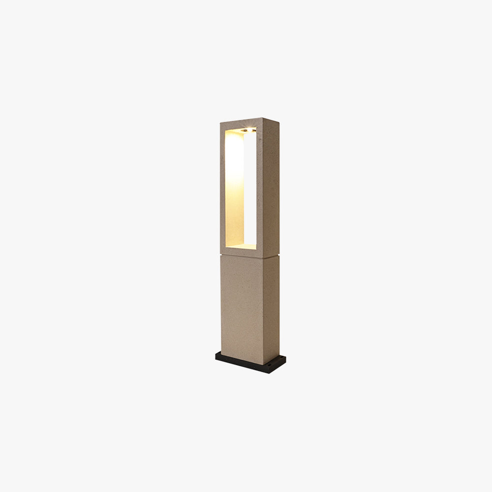 Ray aplică de perete pentru exterior modern din metal cu formă dreptunghiulară golită, gri