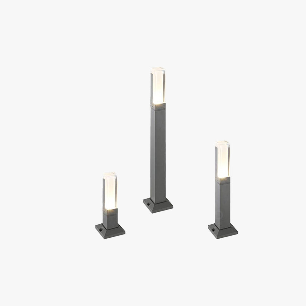 Ray lampă de drum pentru exterior modernă din metal dreptunghiulară cu senzor, neagră