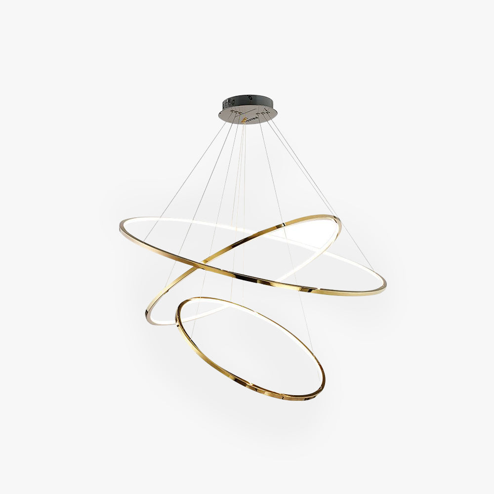 Arisha lampă suspendată aurie din metal, minimalistă, în formă de inel, pentru living