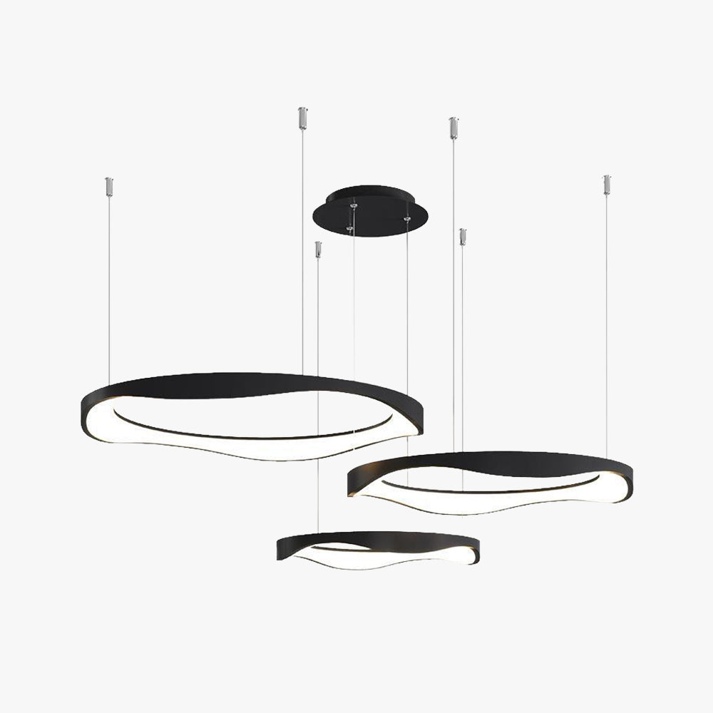 Arisha lampă suspendată Rond modern, negru/alb, Sufragerie