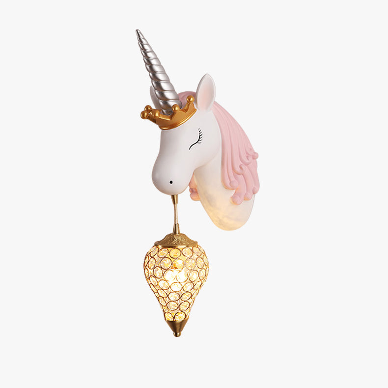 Arisha modern Unicorn/Strawberry Art aplică de perete, Roz/Albastru