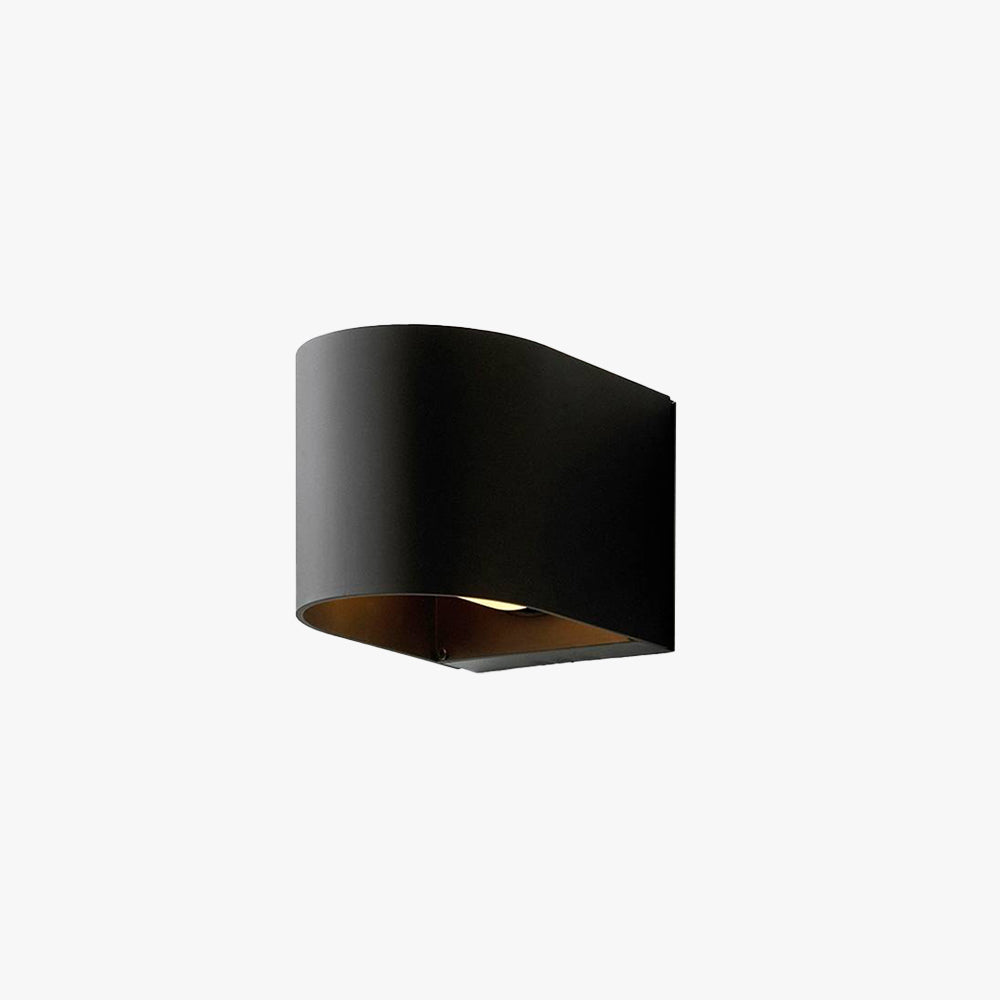 Ray aplică de perete pentru exterior cilindric modern din metal, negru
