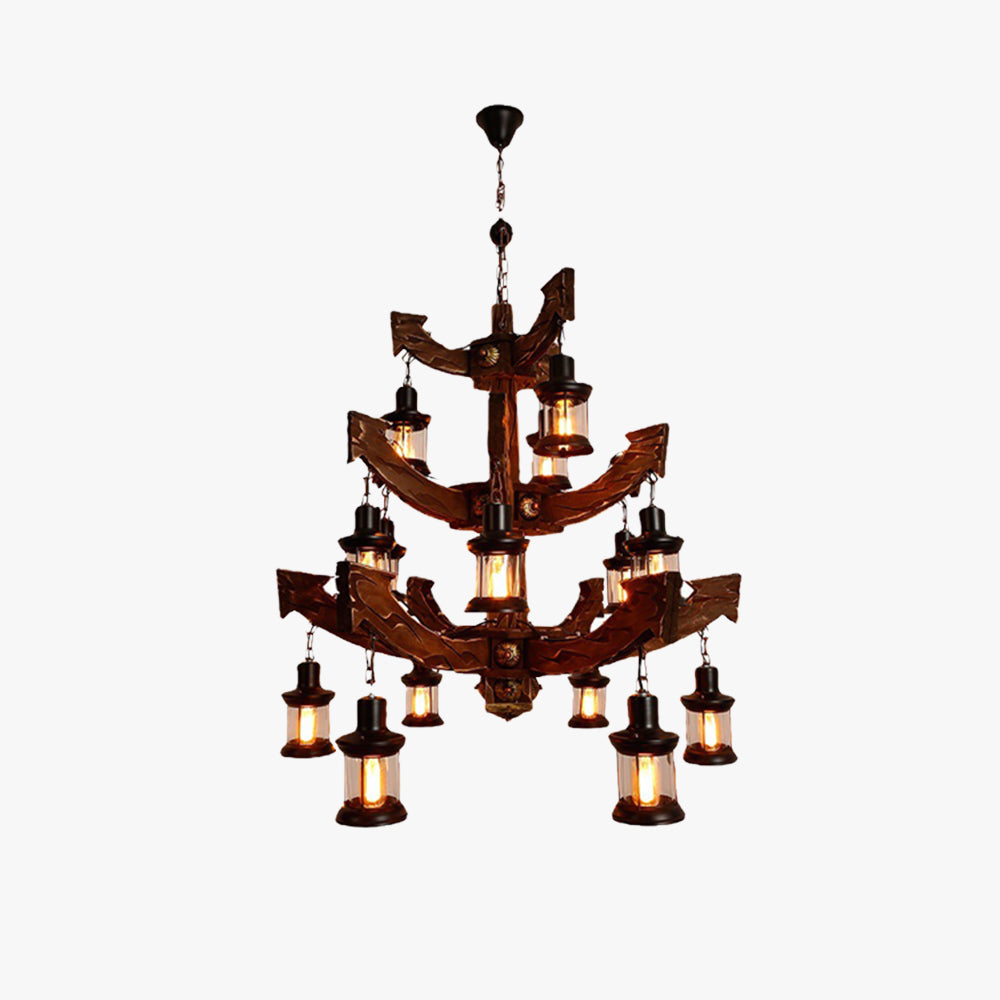 Epoch Retro 14 Lantare lemn/metal candelabru