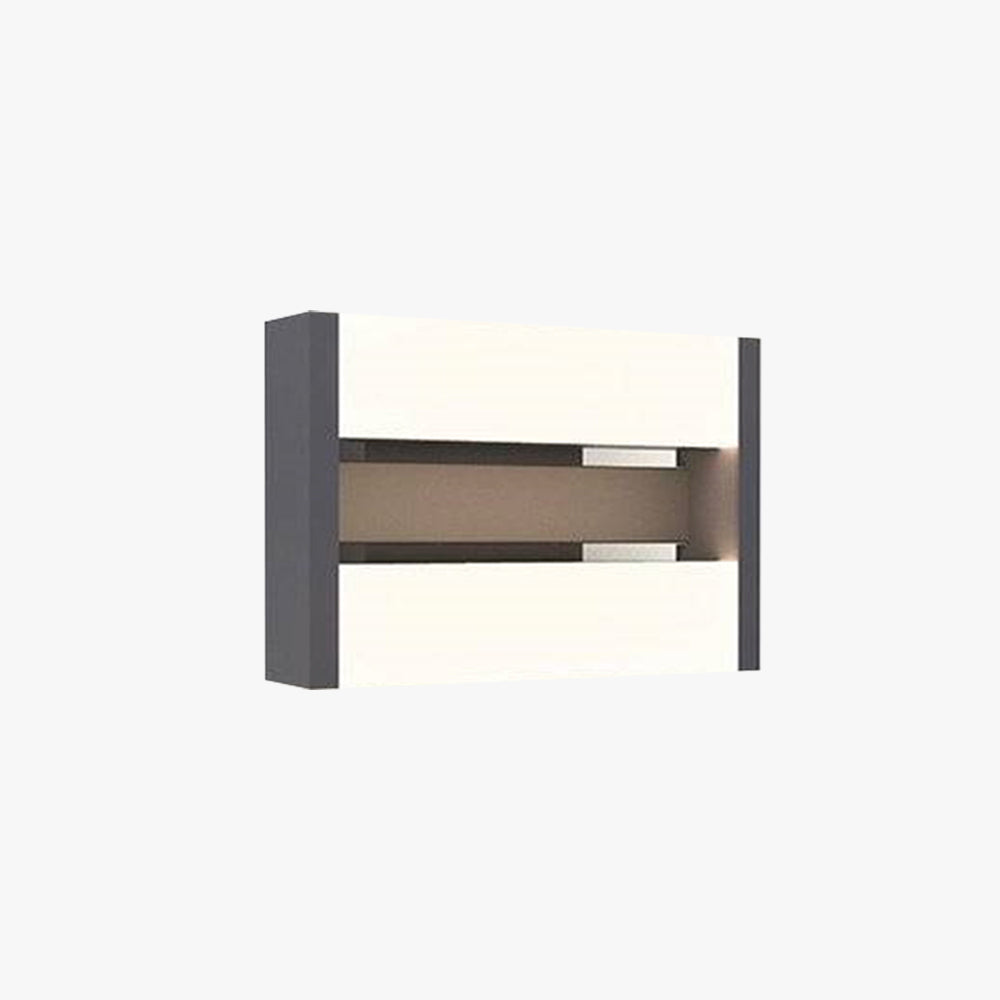 Ray aplică de perete pentru exterior dreptunghiulară rotativă din metal, negru