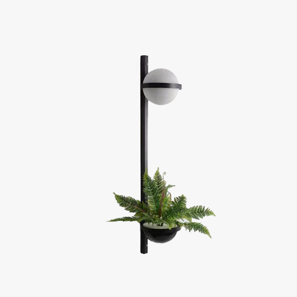 Ray modern glob metal/Acrilic aplică de perete pentru exterior, negru/alb