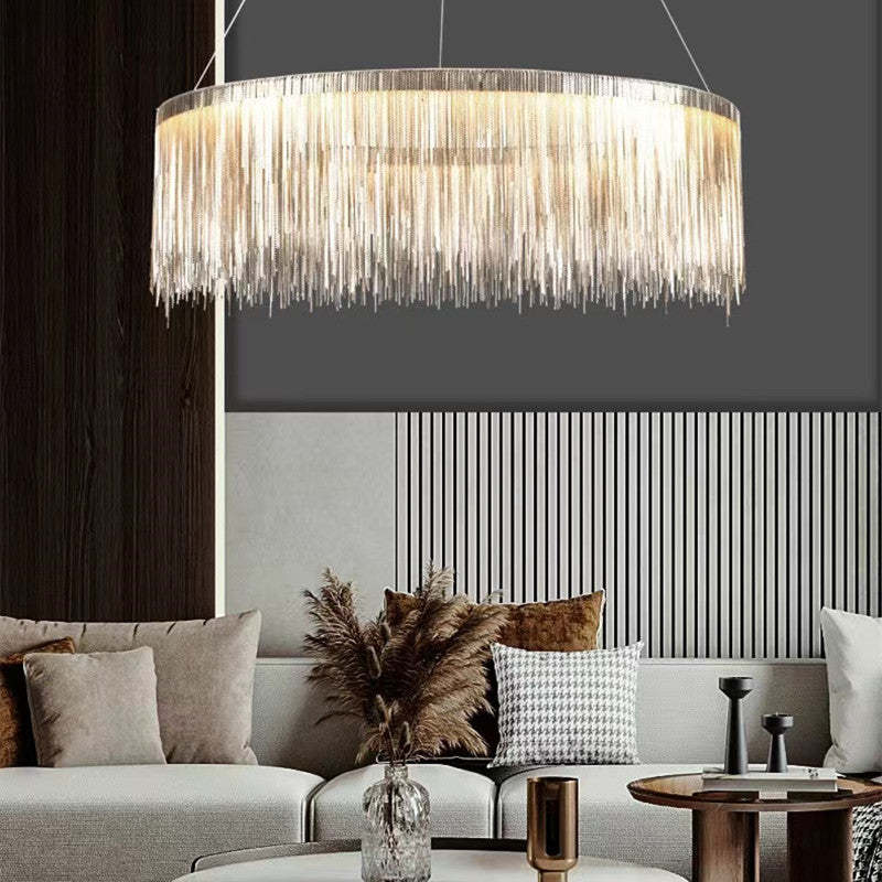 Arisha Tassel Chain Art Deco lampă suspendată Argintiu/Aur living/Hall