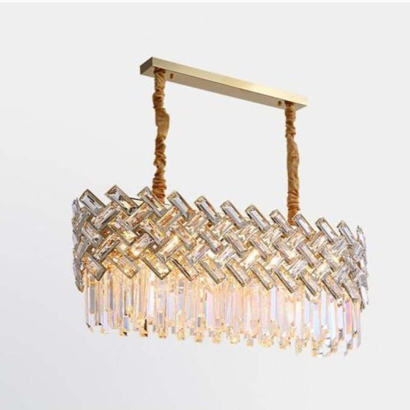 Kristy candelabru auriu din cristal și metal, de lux