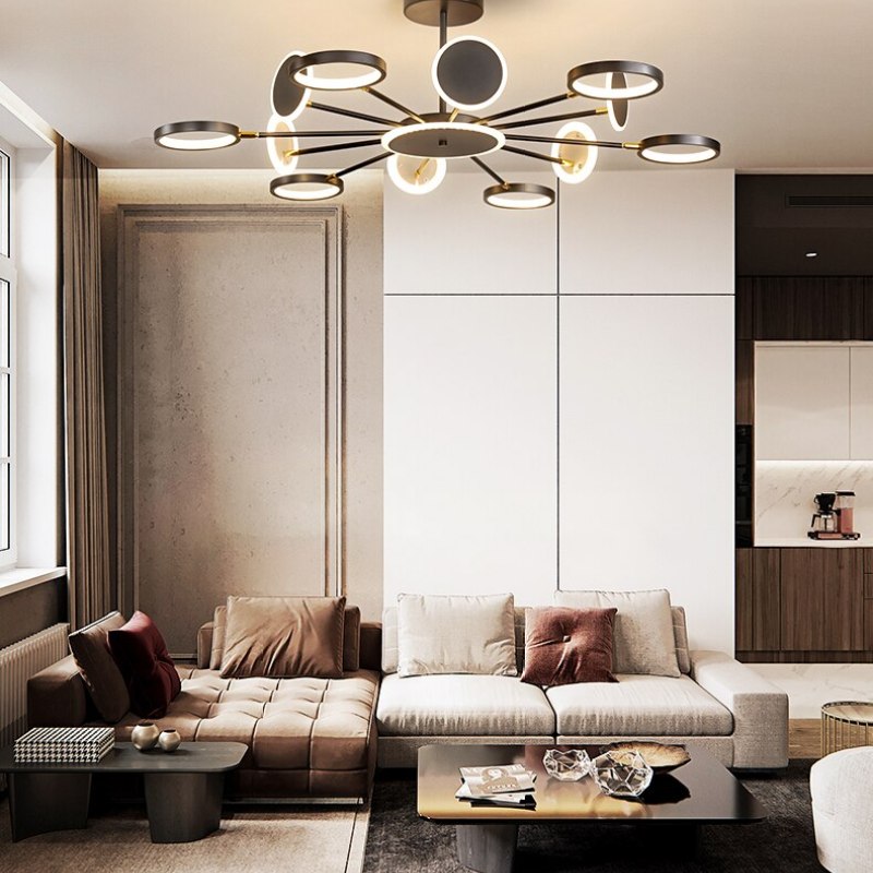 Arisha candelabru modern LED Geometric negru Reglabil