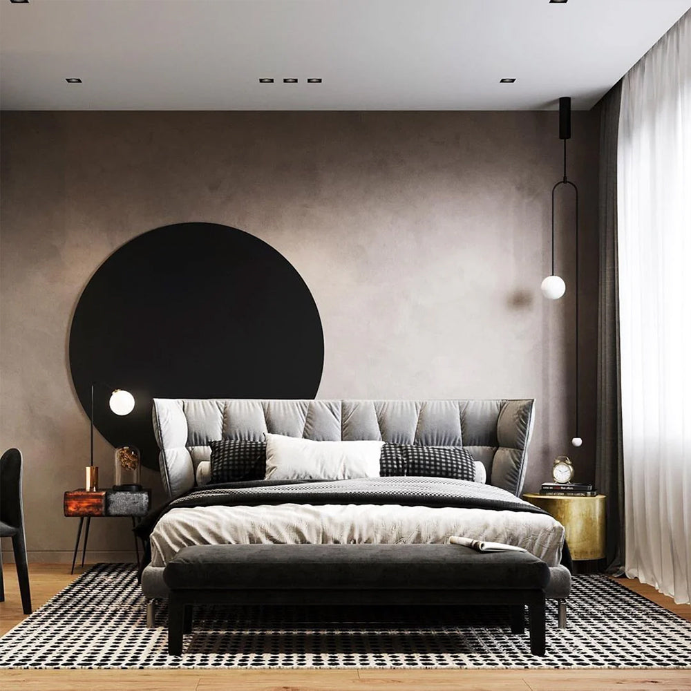 Arisha minimalist Linear Mobile lampă suspendată, neagră
