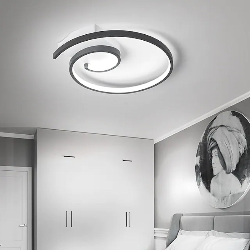 Arisha plafonieră modernă cu Design Spiralat din metal, negru/alb