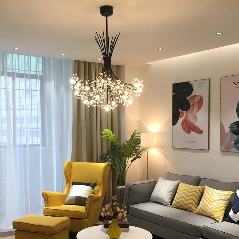 Arisha candelabru modern Art Deco din cristal cu Formă Sputnik, negru/Aur