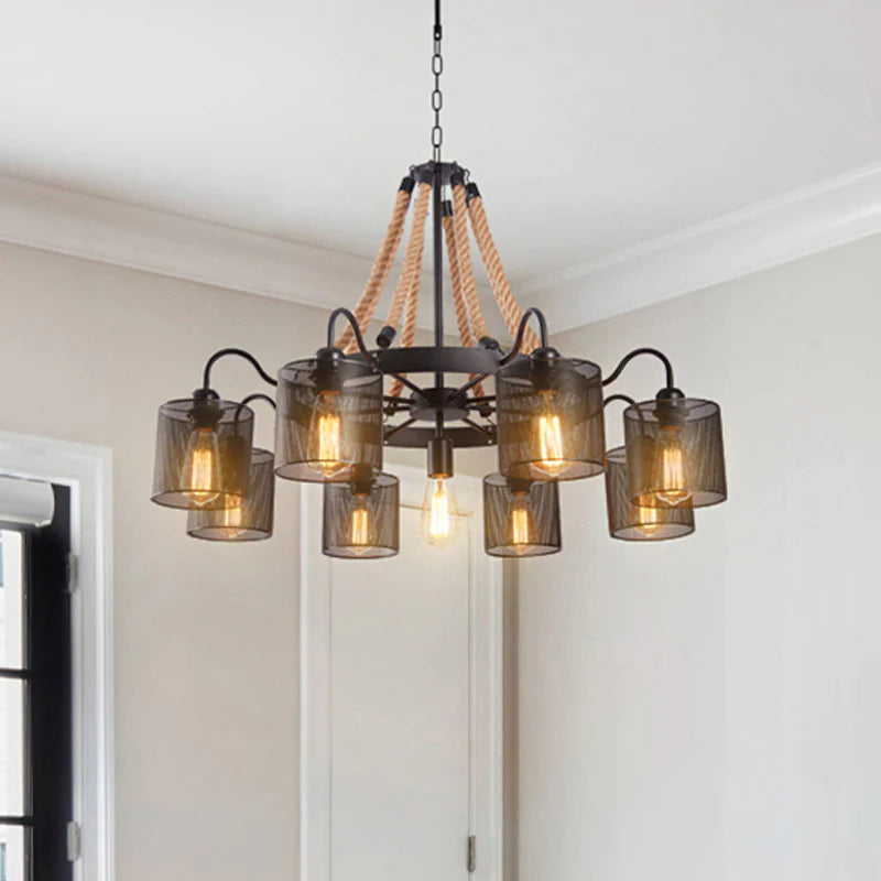Epoch lampă suspendată Vintage LED negru Coardă/metal living